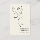 Hebamme, Storch, Beige Visitenkarte (Vorderseite)