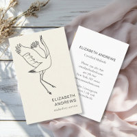 Hebamme, Storch, Beige