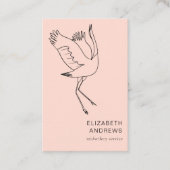 Hebamme, Storch, Pfirsichblüte Visitenkarte (Vorderseite)