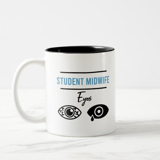 Hebamme Student Costume Midwifery Funny Gift Zweifarbige Tasse (Links)