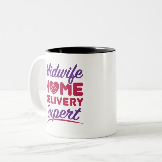 Hebamme Zuhause Delivery Expert Midwives Midwifery Zweifarbige Tasse (Vorderseite Links)
