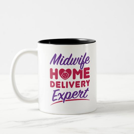 Hebamme Zuhause Delivery Expert Midwives Midwifery Zweifarbige Tasse (Links)