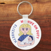 Hebamme zum Individuelle Name Schlüsselanhänger (Vorderseite)