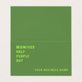 Hebammen helfen Menschen aus Visitenkarten (Außenseite Aufgefaltet)