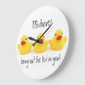 Hebammen und gelbe Gummienten Große Wanduhr (Winkel)