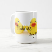 Hebammen und gelbe Gummienten Kaffeetasse (Vorderseite Links)