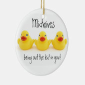 Hebammen und gelbe Gummienten Keramik Ornament (Rechts)