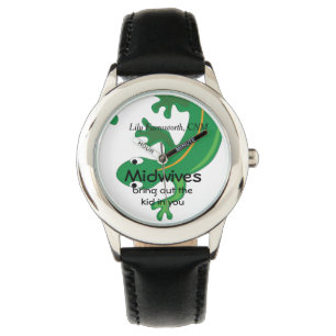 Hebammen und Grün-Twisty Eidechse Armbanduhr