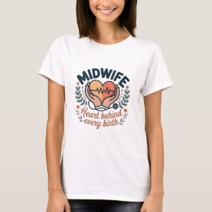 Hebammenherz hinter jeder Geburt T-Shirt