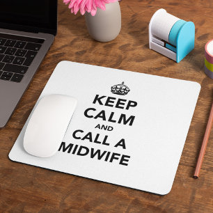 Hebammenpraxis Keep Calm Krone Scherz Mousepad