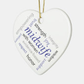 Hebammewortwolke Keramik Ornament (Links)