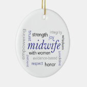 Hebammewortwolke Keramik Ornament (Rechts)