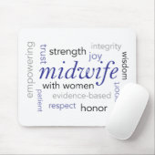 Hebammewortwolke Mousepad (Mit Mouse)