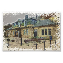 Hebden Bridge Railway Station Yorkshire Artwork Fotodruck