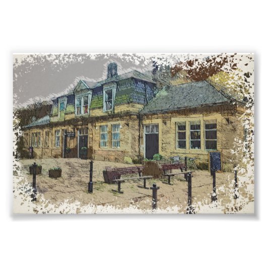Hebden Bridge Railway Station Yorkshire Artwork Fotodruck (Vorne)