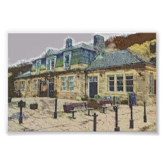 Hebden Bridge Railway Station Yorkshire Artwork Fotodruck (Vorne)