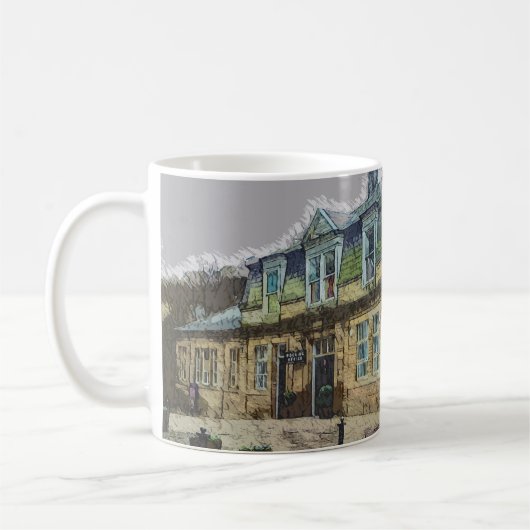Hebden Bridge Railway Station Yorkshire Artwork Kaffeetasse (Links)