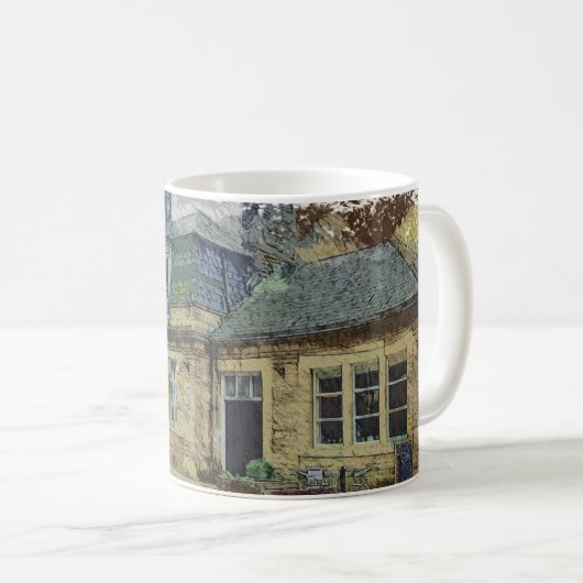 Hebden Bridge Railway Station Yorkshire Artwork Kaffeetasse (VorderseiteRechts)
