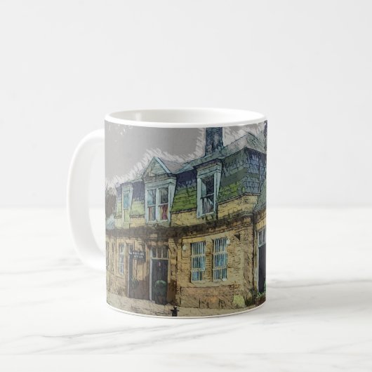 Hebden Bridge Railway Station Yorkshire Artwork Kaffeetasse (Vorderseite Links)
