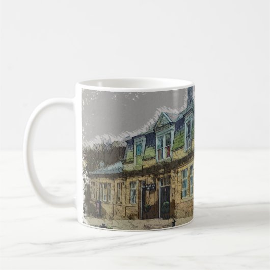 Hebden Bridge Railway Station Yorkshire Artwork Kaffeetasse (Links)