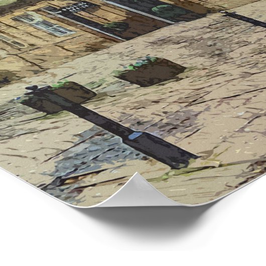 Hebden Bridge Railway Station Yorkshire Artwork Poster (Ecke)