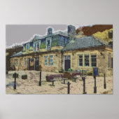 Hebden Bridge Railway Station Yorkshire Artwork Poster (Vorne)