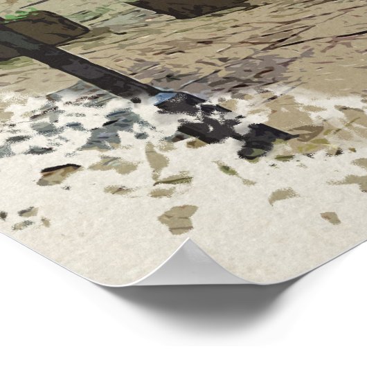 Hebden Bridge Railway Station Yorkshire Artwork Poster (Ecke)