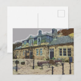 Hebden Bridge Railway Station Yorkshire Artwork Postkarte