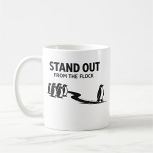 Hebe dich von der Herde ab – Minimaler Pinguin Mot Kaffeetasse