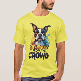 Hebe dich von der Masse ab: Farbiger Boston Terrie T-Shirt