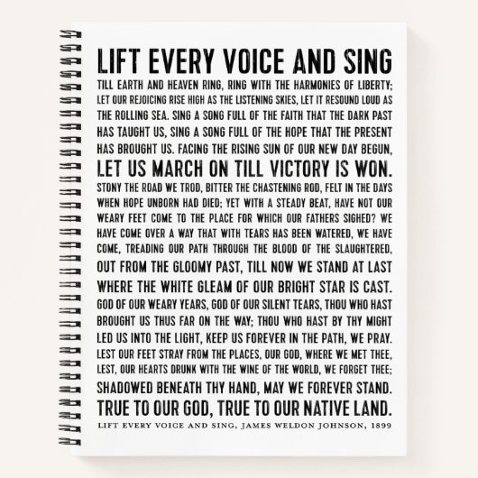 Hebe jede Stimme und Sing Poetry Journal Notizblock (Vorderseite)