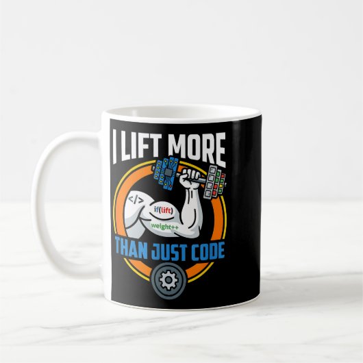 Hebe mehr als nur Code lustiger Programmierer Entw Kaffeetasse (Links)