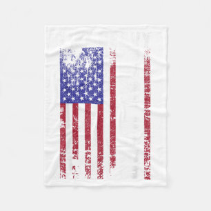Hebe schwer, bete hart, amerikanische Flagge, chri Fleecedecke