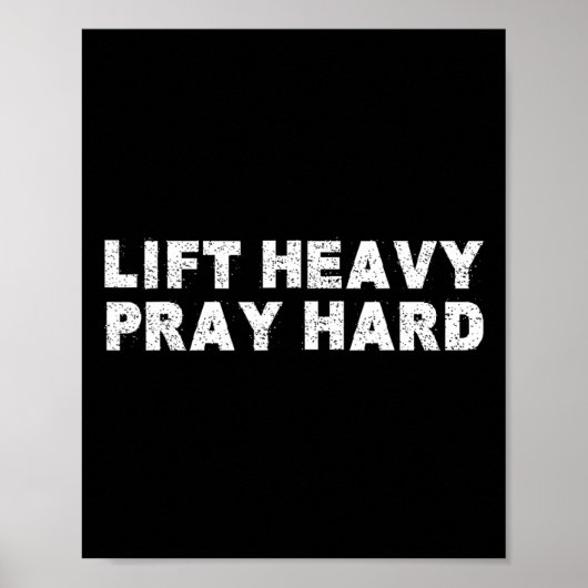 Hebe schwer, bete hart Fitness Bodybuilding Jesus Poster (Vorne)