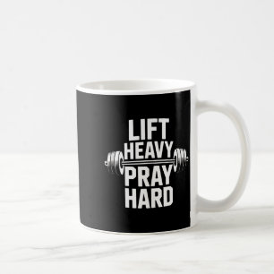 Hebe schwer, bete hart, Fitnessstudio, christliche Kaffeetasse