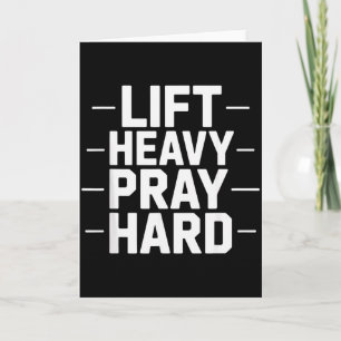 Hebe schwer, bete hart, Fitnessstudio, christliche Karte