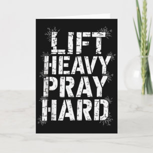 Hebe schwer, bete hart, Fitnessstudio, christliche Karte