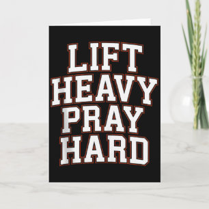 Hebe schwer, bete hart, Fitnessstudio, christliche Karte