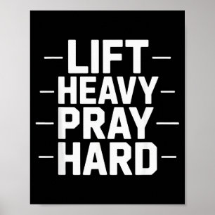 Hebe schwer, bete hart, Fitnessstudio, christliche Poster