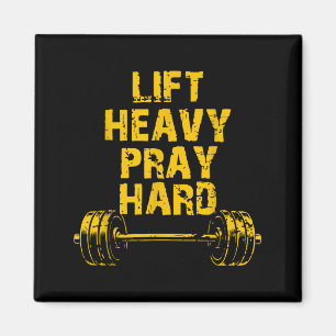 Hebe schwer, bete hart, Workout Christliches Heben Magnet