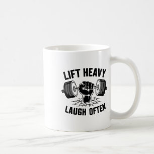 Hebe schwer, lache oft Gewichtheber Bodybuilding B Kaffeetasse