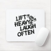 Hebe schwer, lache oft Gewichtheber Bodybuilding B Mousepad (Mit Mouse)