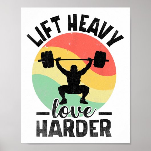 Hebe schwer, liebe härter Gewicht Gewichtheber Bod Poster (Vorne)