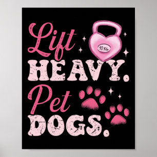 Hebe schwere Haustiere Hunde Workout Bodybuilding  Poster