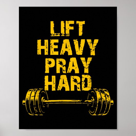 Hebe Schweres, Bete Hart, Workout Christlich, Gewi Poster (Vorne)