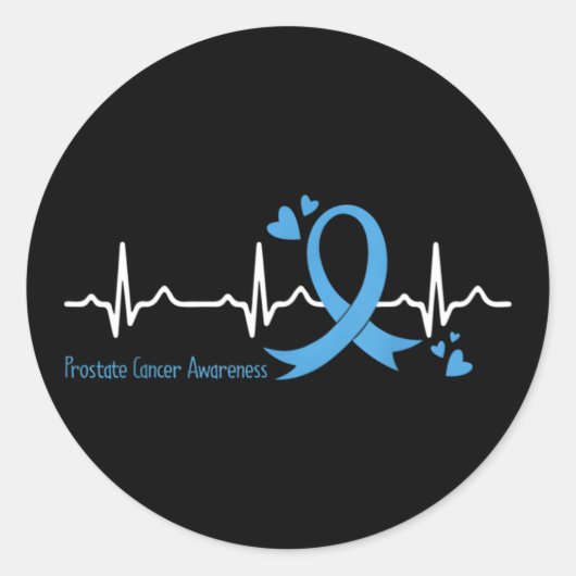 Hebeat Light Blue Ribbon Prostate Cancer Awareness Runder Aufkleber (Vorderseite)