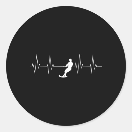 Hebeat Waterski Water Skier Athlete Fan Runder Aufkleber (Vorderseite)