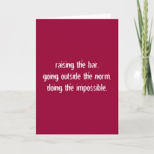 Heben der Bar. Karte (Vorderseite)