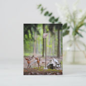 Heben der Flagge im Lager. Summer Camping Postkarte (Stehend Vorderseite)