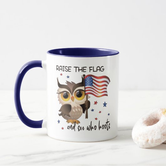 Heben der Flagge Tasse (Mit Donut)